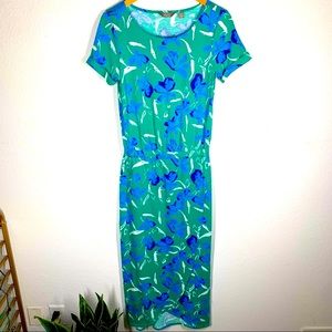 MOTTO Green & White Floral Print Dress